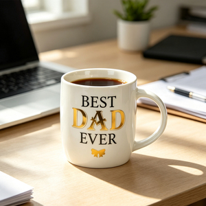 Factory Custom Mom Dad Family Ceramic Coffee <strong>Mug</strong> Shiny Gold Foil Letter Printing Porcelain Cup for Family Appreciation Gift <strong>Mug</strong> - Product Image 4