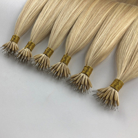 Extensions de cheveux humains professionnelles à nano-perles, qualité salon, 100% cheveux vierges Remy, fusion à froid, mini-pointes invisibles pour femmes blanches