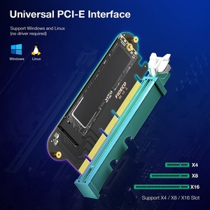 Fideco X4 PCIe ความเร็วสูง X8 X16เพื่อ <span class=keywords><strong>M</strong></span>.<span class=keywords><strong>2</strong></span> SSD NVMe <span class=keywords><strong>M</strong></span> Key B + <span class=keywords><strong>M</strong></span> การ์ดขยายคีย์การ์ดอะแดปเตอร์ NVMe - Product Image 4