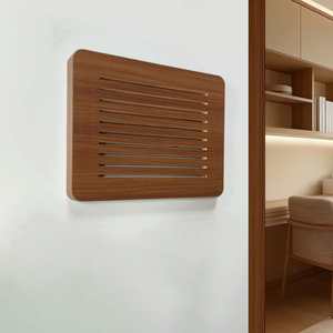 Nouvelle boîte de compteur électrique rectangulaire style chinois en grain de bois, peinture décorative, couvercle en bois massif ultra-fin, simple pour courant faible - Product Image 1
