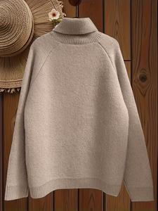 Nueva Moda Otoño-Invierno, Suéter Casual Elegante con Diseño de Botones, Cuello Alto, Tejido a Mano, Logotipo Frontal, Manga Larga - Product Image 2