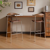 Chaise de bar en bois massif U-best, style moderne, tabouret français en tissu pour salle à manger, salon, café