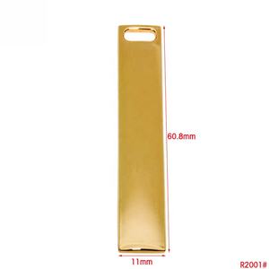 Etiquetas colgantes de <span class=keywords><strong>Metal</strong></span> personalizadas de gama alta, etiquetas de logotipo de marca Rectangular en blanco para bolso, colgantes de placa de logotipo de empresa grabados para ropa - Product Image 5