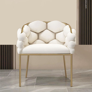 Sillón de Diseño Moderno y Lujoso para Sala de Estar, Muebles para el Hogar, Sofá con Base de Metal, Silla de Terciopelo - Product Image 5