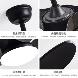 <b>Ceiling</b> <b>Fan</b> Light Nordic Style Living Room Dining Room Inverter Silent LED Fixed Blade 220V ABS Blades - Product Image 5