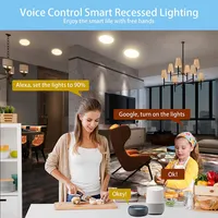 Etl slim rgb aplicativo de controle de voz, regulável, luminária de teto embutida inteligente para quarto, sala de estar, casa
