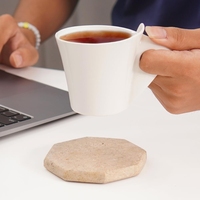 Dessous de verre octogonal beige en travertin café boissons pour table à manger Dessous de verre personnalisé pour bar