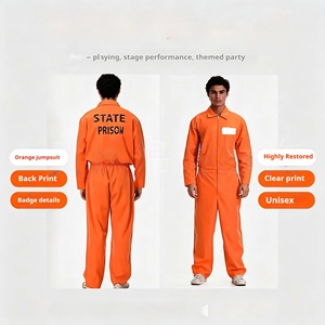 Disfraz de Prisionera para Mujer, Adulto, Manga Larga, Poliéster, Naranja, Mono de Reclusa, para Halloween, Carnaval, Fiesta de Disfraces - Product Image 5