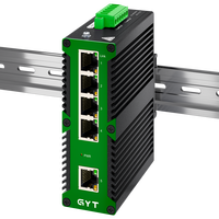 Switch Ethernet Industrial Duradero de 5 Puertos y 1000Mbps con Función SNMP para Aplicaciones Industriales, Montaje en Riel DIN, en Stock