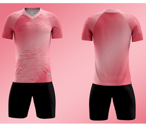 Nouveaux uniformes d'équipe de formation pour enfants, à manches courtes, respirants, légers, imprimés par transfert thermique, en polyester, col en V, pour le sport - Product Image 4