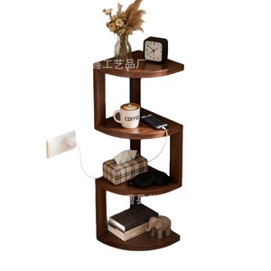 Wooden Corner Wall <b>Shelf</b> 3 Tier Standing Storage <b>Rack</b> For Bedroom Living Room Organization - Product Image 5