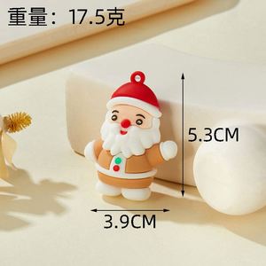 Colgante de PVC de dibujos animados para Navidad, nueva serie navideña, accesorios para llaveros, muñeco de nieve, casa de nieve, plástico blando - Product Image 6