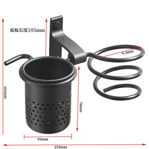 Soporte de pared para secador de pelo Saint Ruijia, de aluminio, multifuncional, para baño, con soporte para cepillo y peine. - Product Image 2