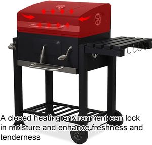 Charcoal <b>BBQ</b> <b>Grill</b> Smoker Outdoor Patio Backyard Cooking Trolley Charcoal <b>BBQ</b> - Product Image 3