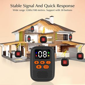 Sistema de Alerta Inalámbrico ANGUS para Cuidadores, Botón de Llamada para Personas Mayores, Alcance de 328 pies, <span class=keywords><strong>Alarma</strong></span> de 110dB, <span class=keywords><strong>Sin</strong></span> <span class=keywords><strong>Cuota</strong></span> <span class=keywords><strong>Mensual</strong></span>, Monitoreo para Adultos Mayores - Product Image 4