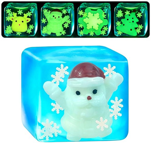 Cubo antiestrés suave y brillante de Noche de Navidad, juguete de cubo de hielo de caramelo de malta de rebote lento - Product Image 2