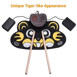 Juego <span class=keywords><strong>de</strong></span> batería electrónica portátil plegable, almohadilla <span class=keywords><strong>de</strong></span> práctica con altavoz incorporado, auriculares, clavija, pedales <span class=keywords><strong>de</strong></span> pie, <span class=keywords><strong>baquetas</strong></span> para principiantes - Product Image 4