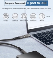 3.1 Gen2 10Gbps Thunderbolt 3 Tipe C Male ke USB 3.0 a Female 3.2 USB C OTG Converter Adapter untuk USB Hub VR Keyboard Printer