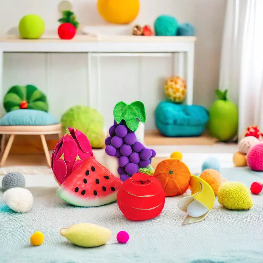 2024 New arrival Softy and colourful toys Fruit plush toys Pretend play for kids