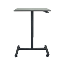 Bureau réglable pneumatique avec levage en un clic, structure en acier robuste et durable, adapté pour le bureau à domicile et l'utilisation en classe