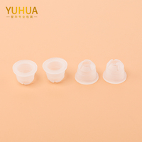 Bouchons ronds en plastique PET transparent non rechargeables avec trou de fixation, blancs, pour emballages cosmétiques, flacons compte-gouttes et gobelets, personnalisables