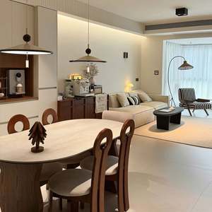 Mesa de Comedor de Madera Contemporánea con Mueble de Almacenamiento, Muebles Modernos Minimalistas para el Hogar, Estilo de Diseño Personalizable para Sala de Estar - Product Image 4