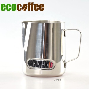 Q Milk Jug 600Ml Thép Không Gỉ Bình Tạo Bọt Kéo Hoa Cốc Hiển Thị Nhiệt Độ Cà Phê Sữa Frother Latte Nghệ Thuật Bọt Sữa Để - Product Image 4