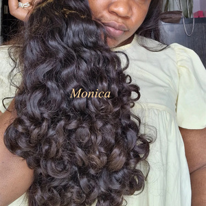 Paquetes de cabello humano ondulado Natural crudo camboyano virgen cutícula alineada birmano rizado sin procesar Italia pelo indio rizado - Product Image 2