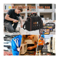 Sac à outils Oxford de luxe robuste, personnalisable, résistant à l'eau, grande capacité, portable, 3 compartiments amovibles, 2 couches, fermeture éclair, poignée