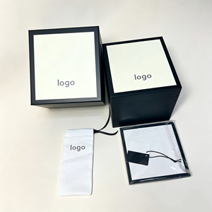Cajas y estuches para relojes de marca de lujo personalizados con logotipo, juego de caja para reloj y brazalete de papel reciclable con bolsa de papel, tarjeta y manual para mujer - Product Image 2