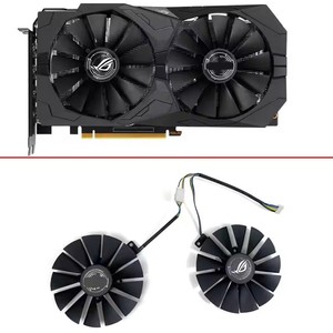 Ventilateur de refroidissement 95MM 4PIN T129215SM 0.25A RX580 GPU pour <span class=keywords><strong>ASUS</strong></span> AREZ Radeon <span class=keywords><strong>RX</strong></span> <span class=keywords><strong>580</strong></span> STRIX <span class=keywords><strong>RX</strong></span> 470 570 GTX 1050Ti 1070Ti 1080Ti - Product Image 1