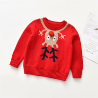 HIPPO KIDS Pull en tricot pour bébé et enfant en bas âge, rouge, Noël, fille et garçon, vente flash