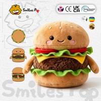 Produsen Boneka Burger Isi Bentuk Makanan Kustom Grosir, Lembut, Bersertifikat Keamanan, Ukuran Kustom, Kemasan Kain, Pesanan Massal