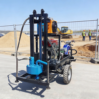 Perforatrice de puits d'eau mobile de 150 m, mini forage de puits d'eau artésienne, petite machine de forage à moteur