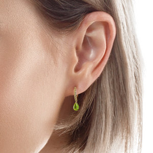 ROXI Pendientes de Aro Huggie de Plata 925 con Zirconia de Colores en Forma de Gota, Pendientes de Lágrima con Cristales de Imitación - Product Image 3