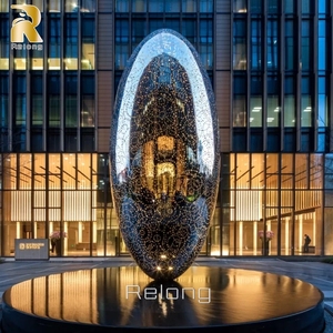 Reslong nghệ thuật hiện đại lớn thép không gỉ hình bầu dục điêu khắc cho ngoài trời công viên công cộng trang trí cảnh quan - Product Image 2