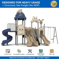 SageDelightRides Module de parc personnalisé avec toboggan et piste double pour enfants en LLDPE et acier galvanisé pour centres de villégiature, vente en gros