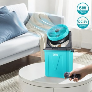 Winningstar 10 Inch USB Spray Fan Peacock Blue Cordless Mist <b>Sprayer</b> Outdoor Cooling - Product Image 3