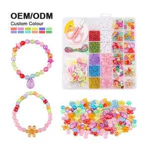 Leemook Wholesale Beads Kits For Bracelet Making Diy Bracelet Making Kit Colorful Jewelry Bracelets Girls Toys