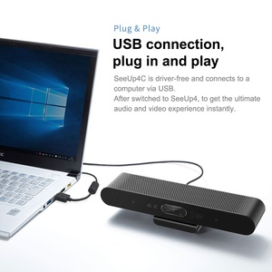 Webcam HD 4K <span class=keywords><strong>EPTZ</strong></span> avec suivi de visage IA pour visioconférence, fournisseurs de caméras USB avec microphone et haut-parleur - Product Image 2
