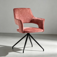 Chaise de salle à manger pivotante au design classique moderne et luxueux avec pieds en métal et assise moelleuse