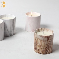10 oz 12 oz vente en gros conception personnalisée marque privée marbre ciment vase de bougie pot en céramique de luxe bougies parfumées