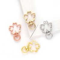 Porte-clés à pression en vrac métal homard fermoir crochet creux Sakura fleurs porte-clés pour bricolage mains sac porte-clés faisant des accessoires