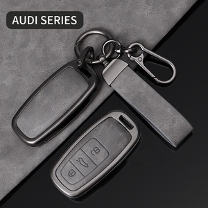 <span class=keywords><strong>Clé</strong></span> de voiture en alliage de zinc gris à <span class=keywords><strong>double</strong></span> revêtement en cuir, nouvelle conception pour <span class=keywords><strong>Audi</strong></span>, étui de protection en métal pour <span class=keywords><strong>clé</strong></span> de voiture, vente chaude - Product Image 2