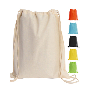 Promotion Customized Design Logo Cotton Drawstring Bag <b>Canvas</b> Sports Drawstring <b>Backpack</b> String <b>Backpack</b> for Gym Shopper Grocery - Product Image 1