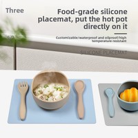 Tapis de table en silicone de qualité platine, résistant à la chaleur, pour étudiants, style occidental, modèle carré moderne avec bords