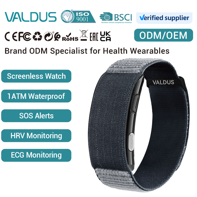 VALDUS VITRO ECG Health Screenless Fitness Tracker Band, OEM/ODM Custom Logo Private Label Bracelet