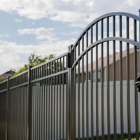 Clôture tubulaire moderne en aluminium noir et fer, 8 pieds, pour la sécurité et la décoration extérieure de la maison et du jardin