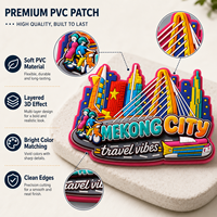 Écusson souple 3D personnalisé en PVC, badge en caoutchouc, fabricant de patchs étanches pour souvenirs de voyage, accessoires pour sacs à dos et vêtements