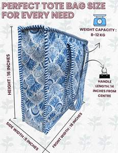 Ginzeal cotone trapuntato con Logo personalizzato in cotone sovradimensionato Tote <span class=keywords><strong>Bag</strong></span> in tela di cotone riutilizzabili durevole Weekender grande Shopping <span class=keywords><strong>Bag</strong></span> - Product Image 5